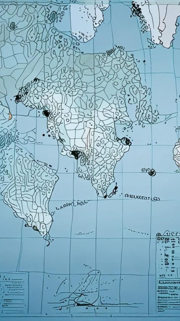 Mapa y datos de cartografía oceanográfica