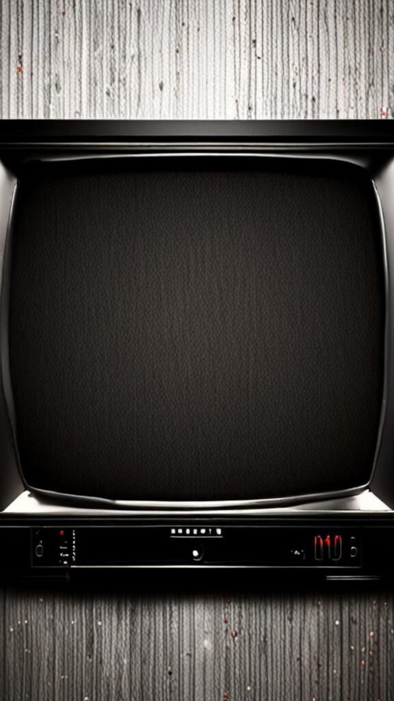 Pantalla de televisión estática en la penumbra