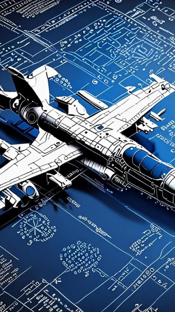 Esquema o representación de ingeniería inversa y tecnología aeroespacial.