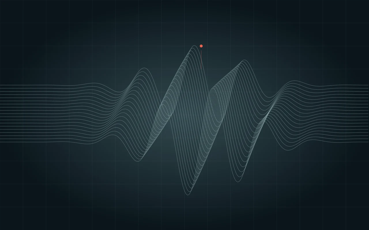 Ilustración de ondas superpuestas en un estudio de señal.